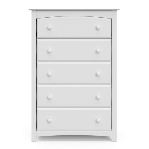 White Storkcraft Kenton 5 Drawer Dresser